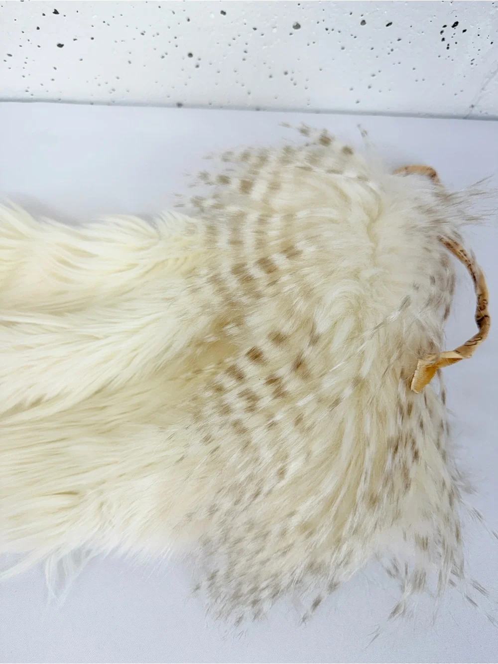Anthropologie North Pole Off White Faux Fur Stocking NEW